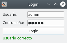 Login correcte